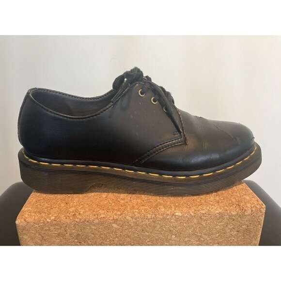 Doc Martens US, Men 6 Ladies 7, Black Vegan Lace-Up Oxford Shoes AW004 - Picture 5 of 11